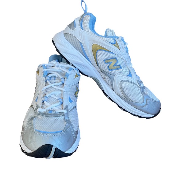 New Balance Shoes - New Balance 409 Womens White Light Blue Silver Running Shoes CW409WB Size 11